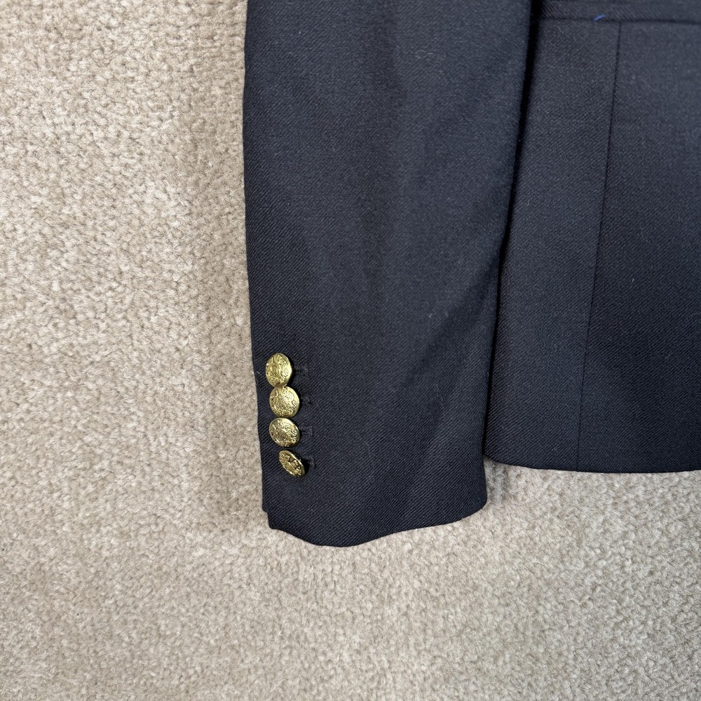 J. Crew Schoolboy Blazer Womens 2 Black Wool Twill Gold Button Lined Jacket - Picture 4 of 13